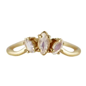 14K RAINBOW MOONSTONE TIARA RING