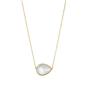18 Karat Gold Pear Shape Moonstone Pendant Necklace