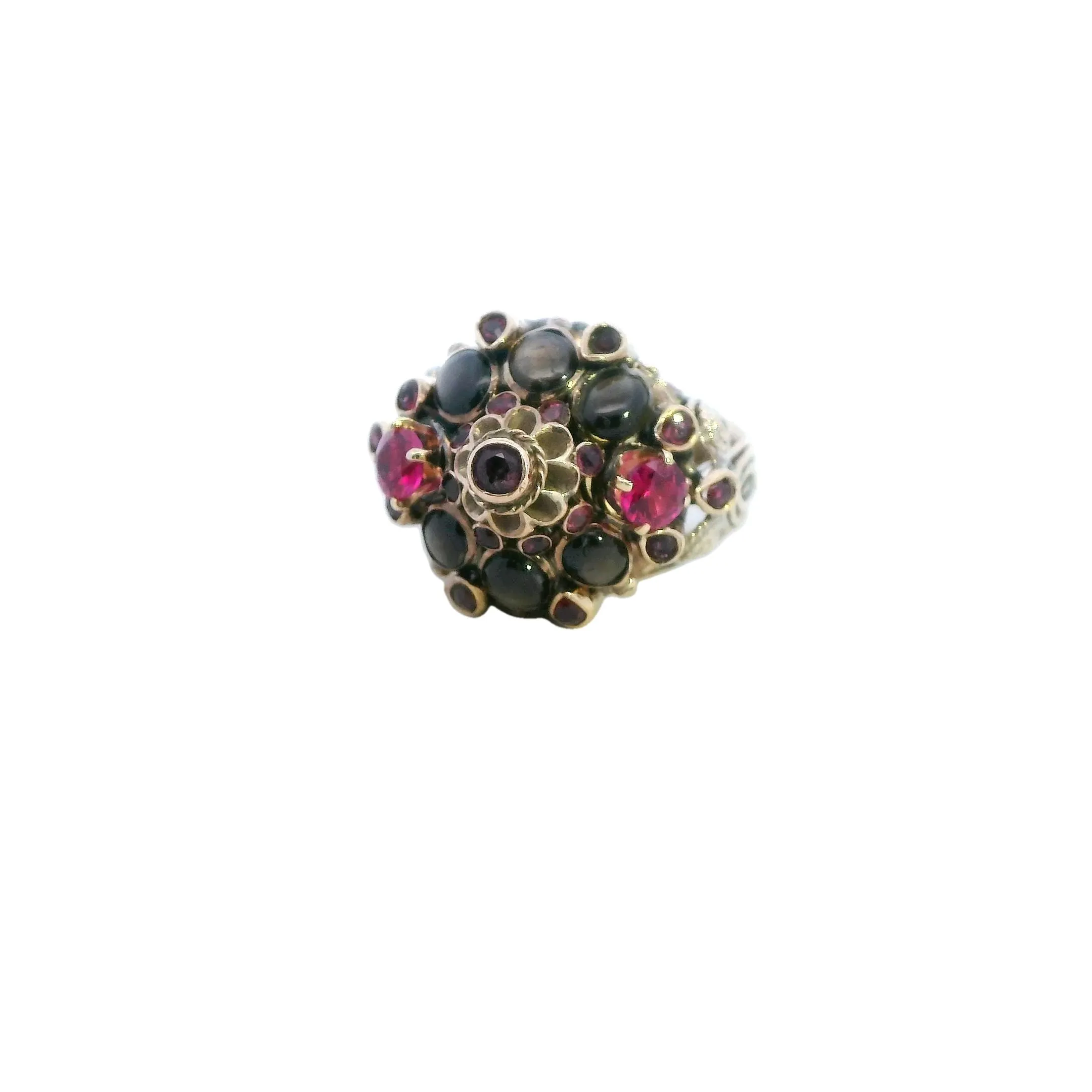 8k yellow gold multi stone ring