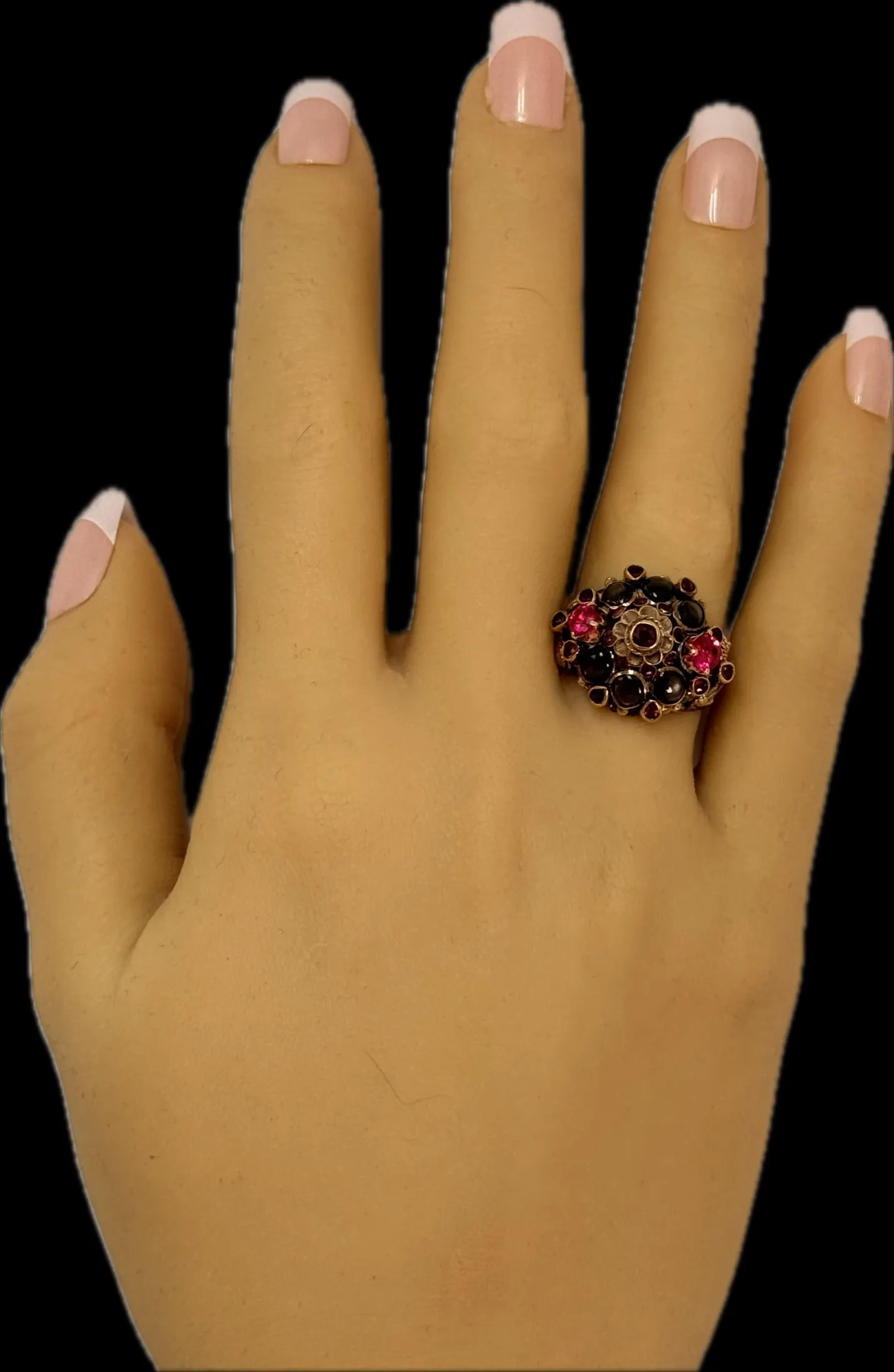 8k yellow gold multi stone ring