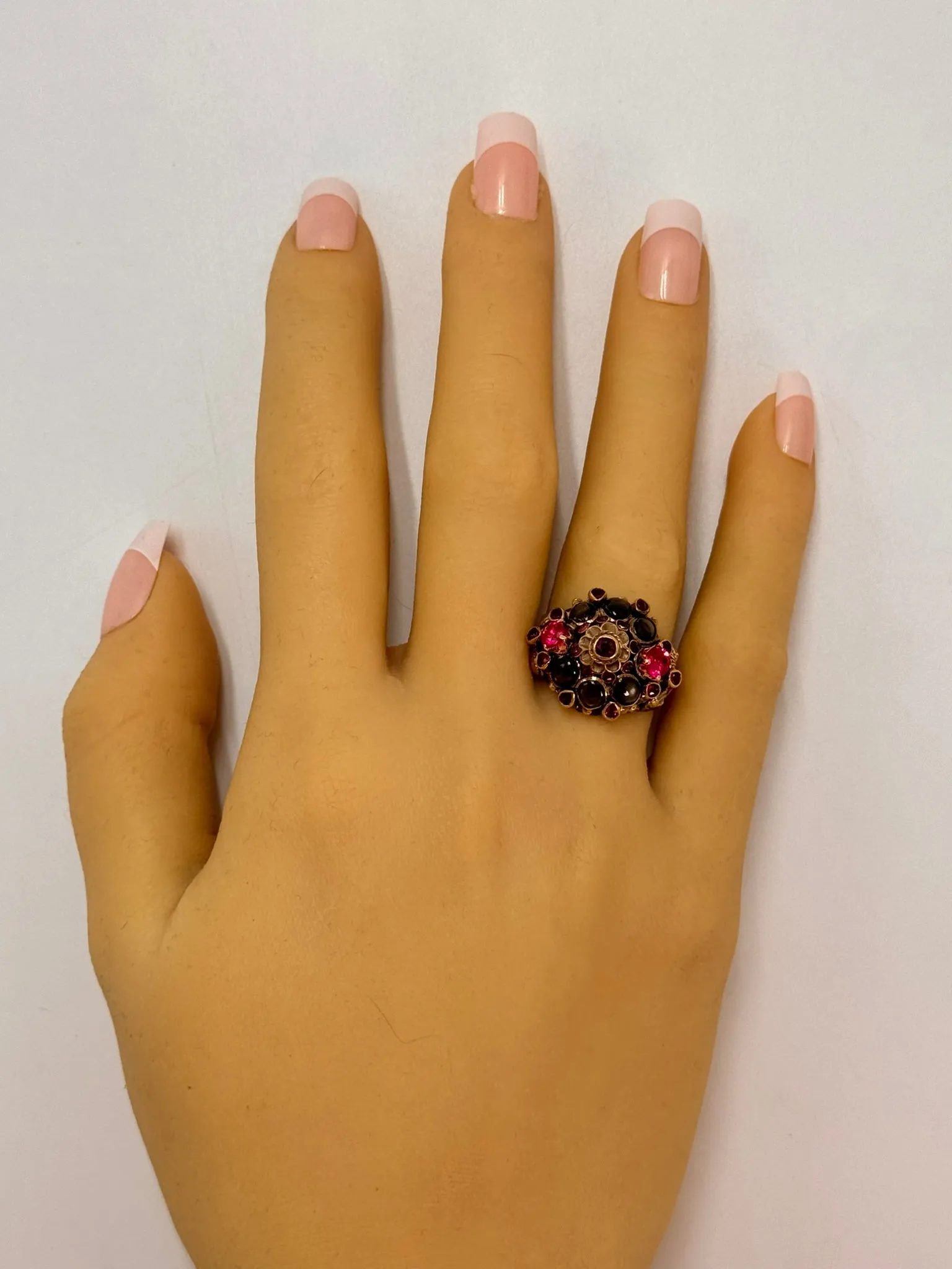 8k yellow gold multi stone ring