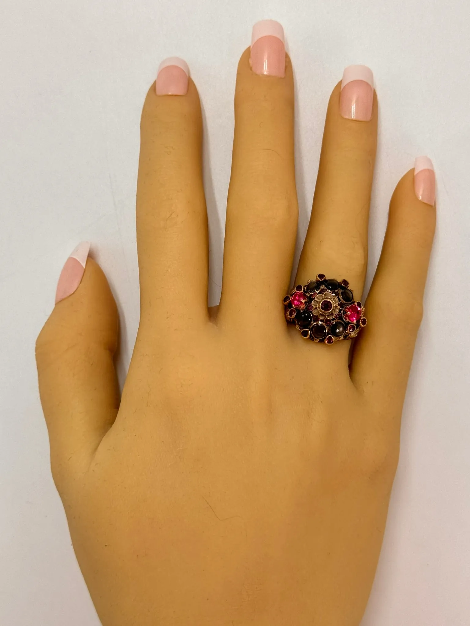 8k yellow gold multi stone ring