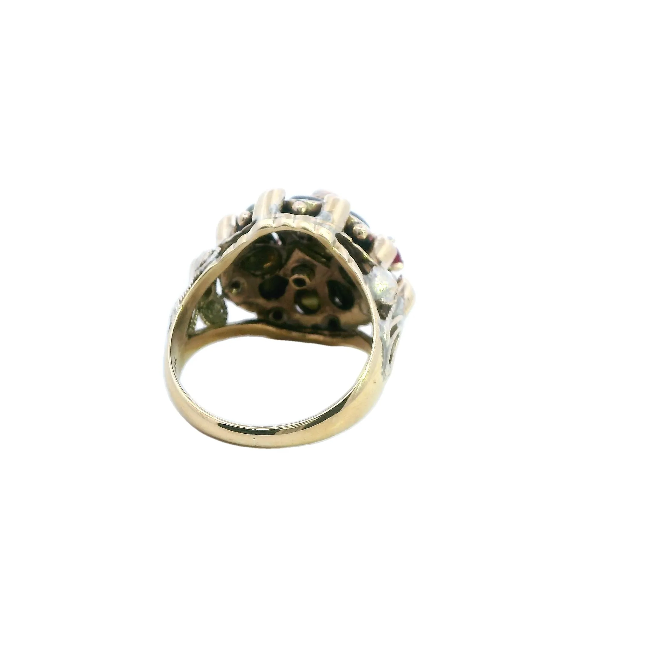 8k yellow gold multi stone ring