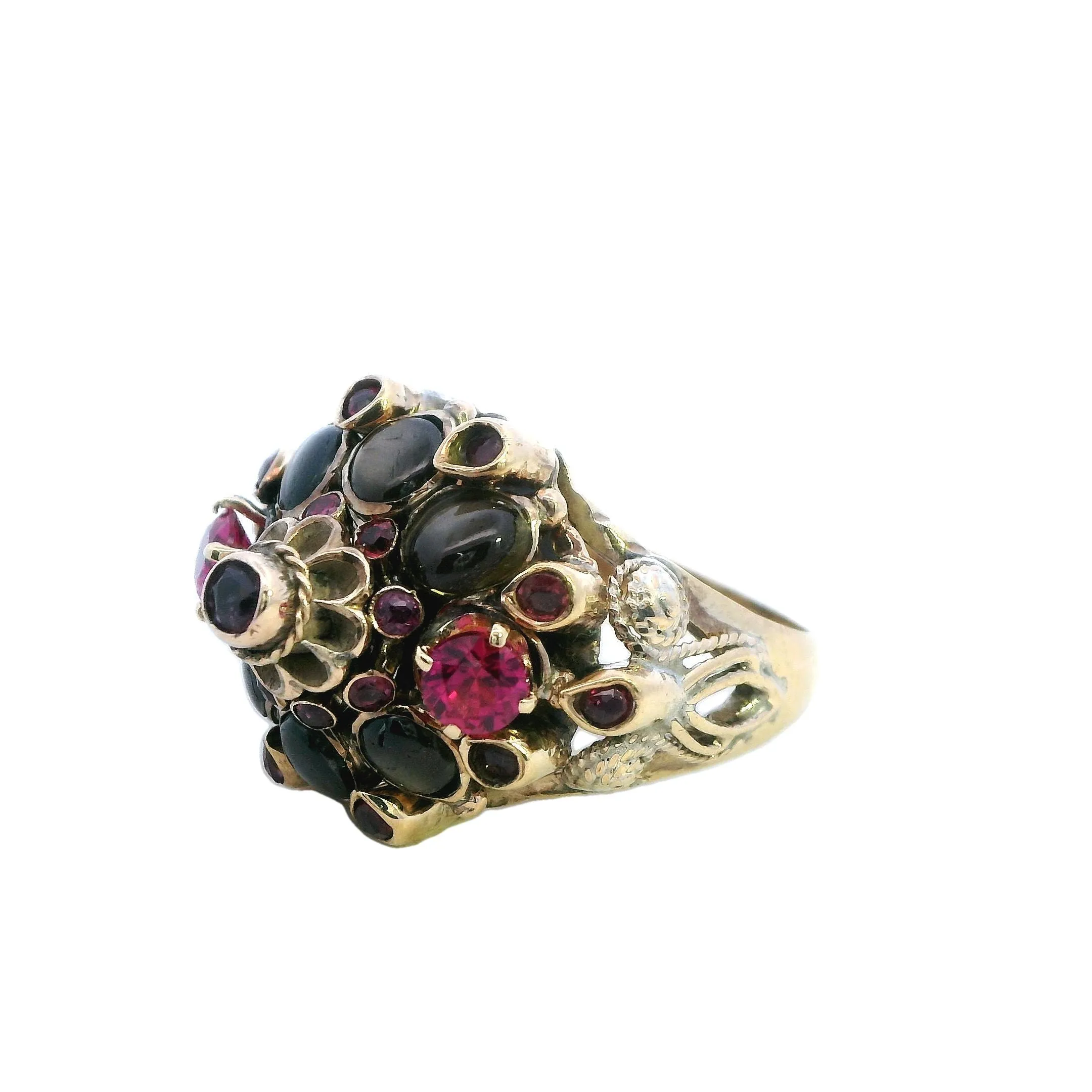 8k yellow gold multi stone ring