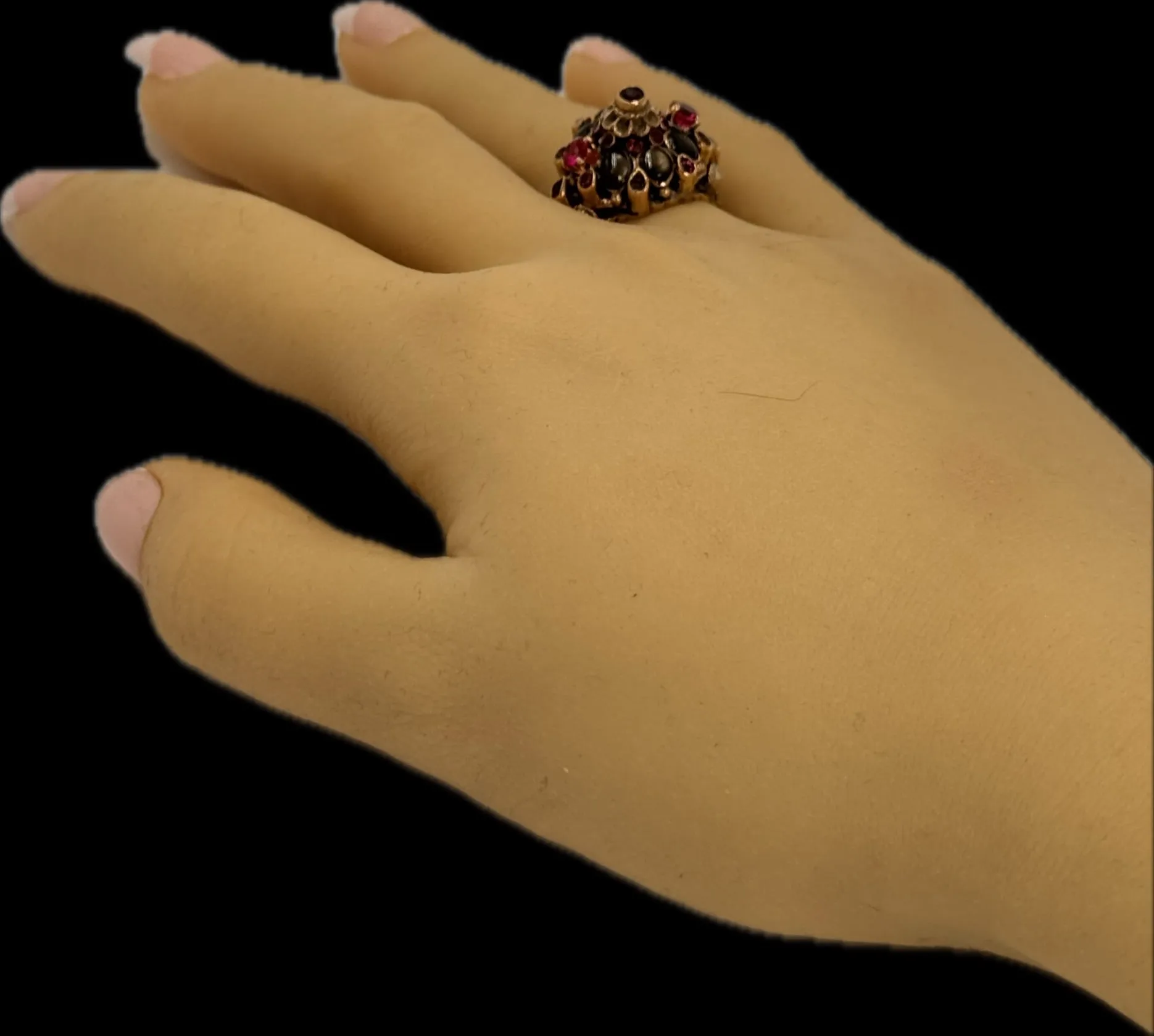 8k yellow gold multi stone ring