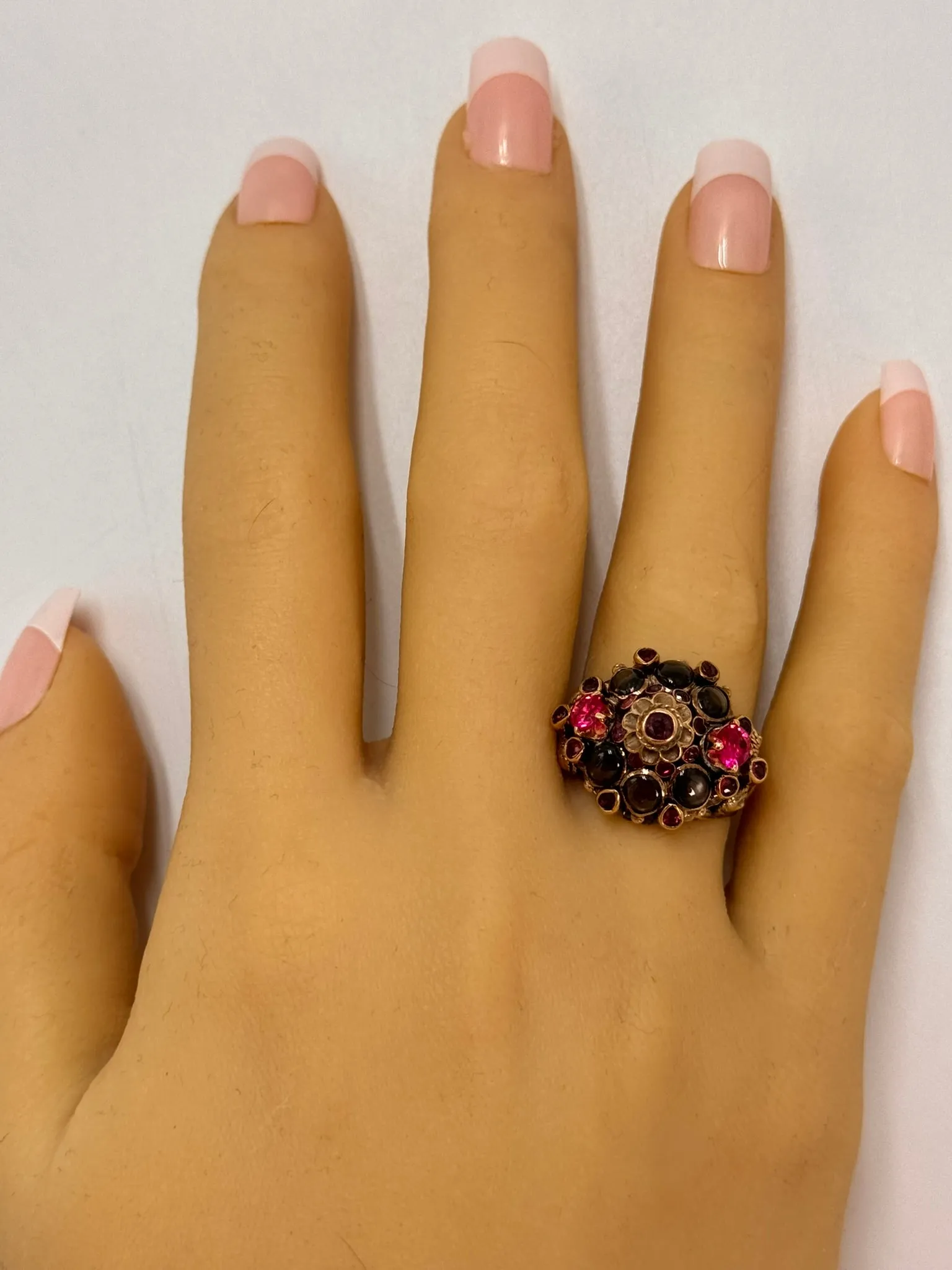 8k yellow gold multi stone ring