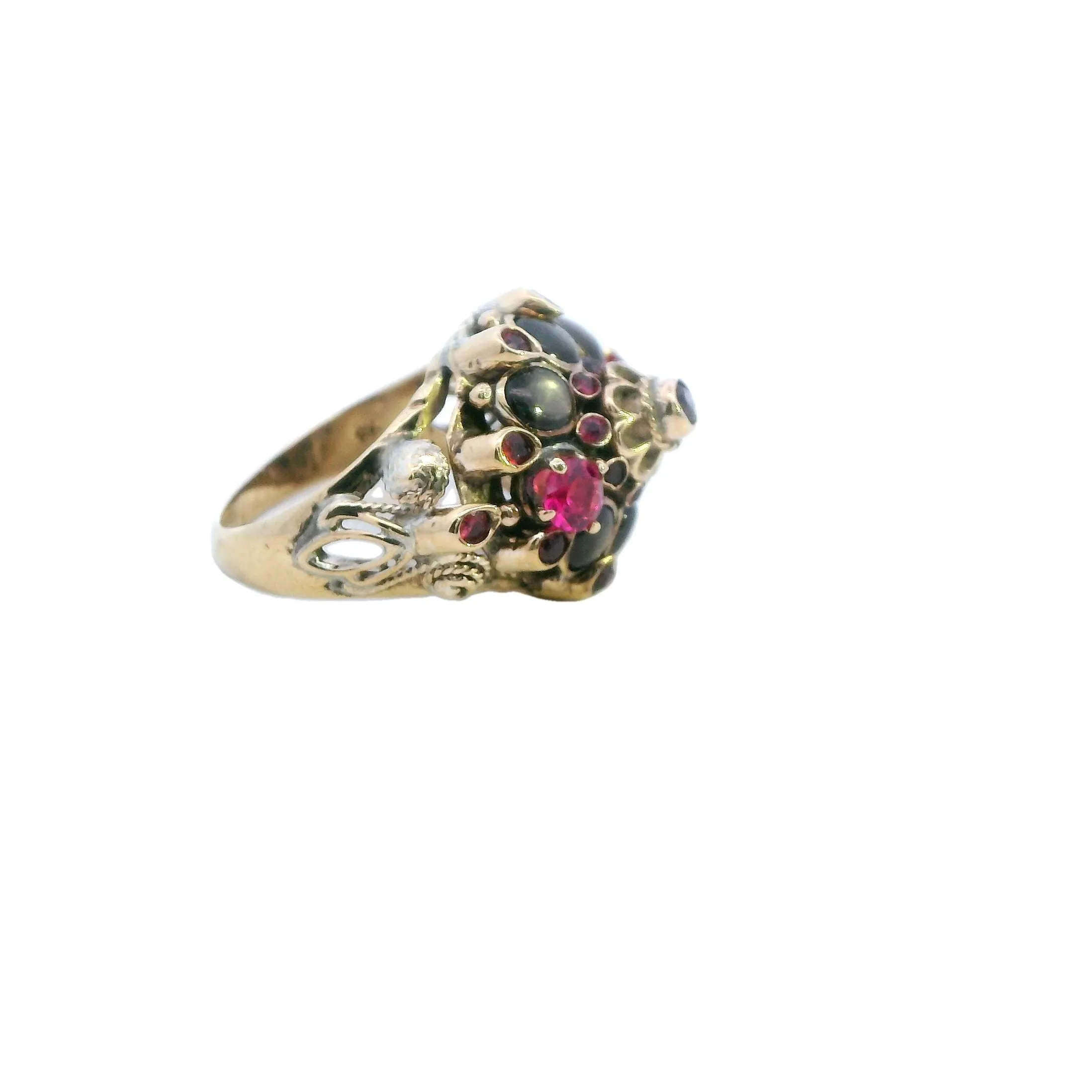 8k yellow gold multi stone ring