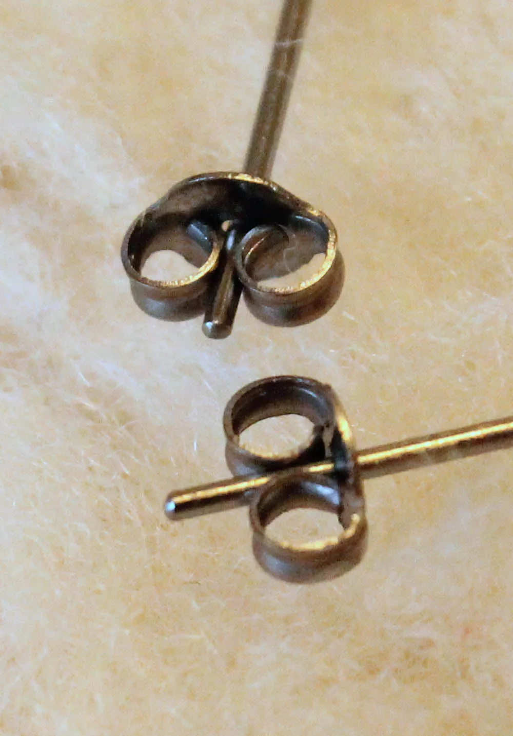 Adularia (Blue Flash Ceylon Moonstone) Bezel Gemstones, Med (Niobium or Titanium Post Earrings)