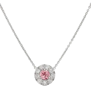 Argyle Pink Diamond Pendant with White Diamond Halo