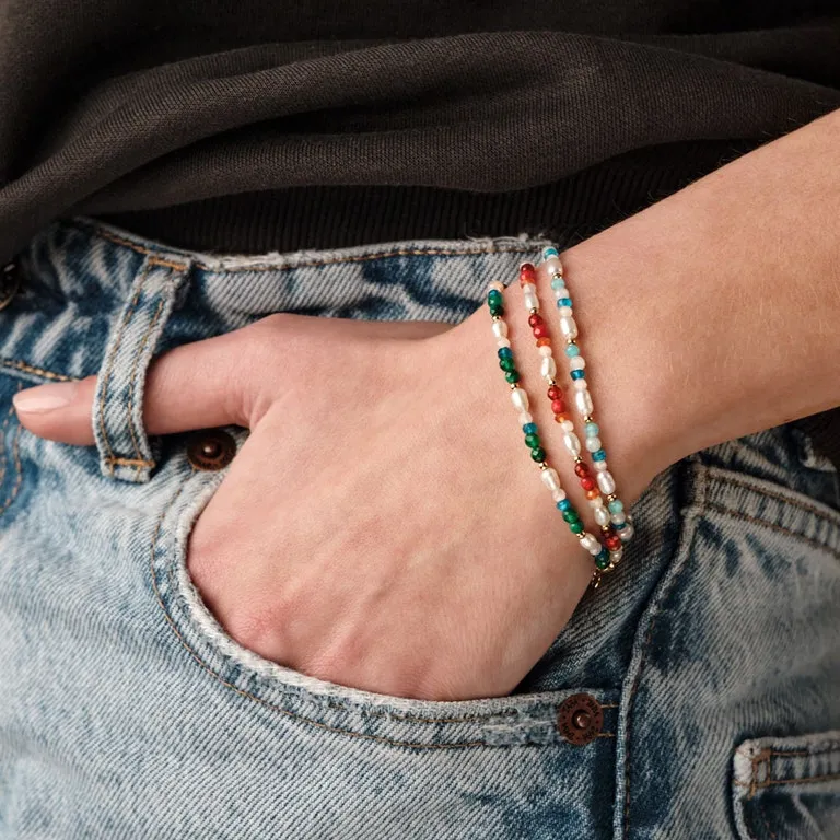 Biography Malachite, Apatite and Moonstone Bracelet - Gold - 56150YGEB