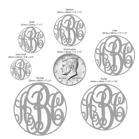 Circle Monogram Necklace Sterling Silver