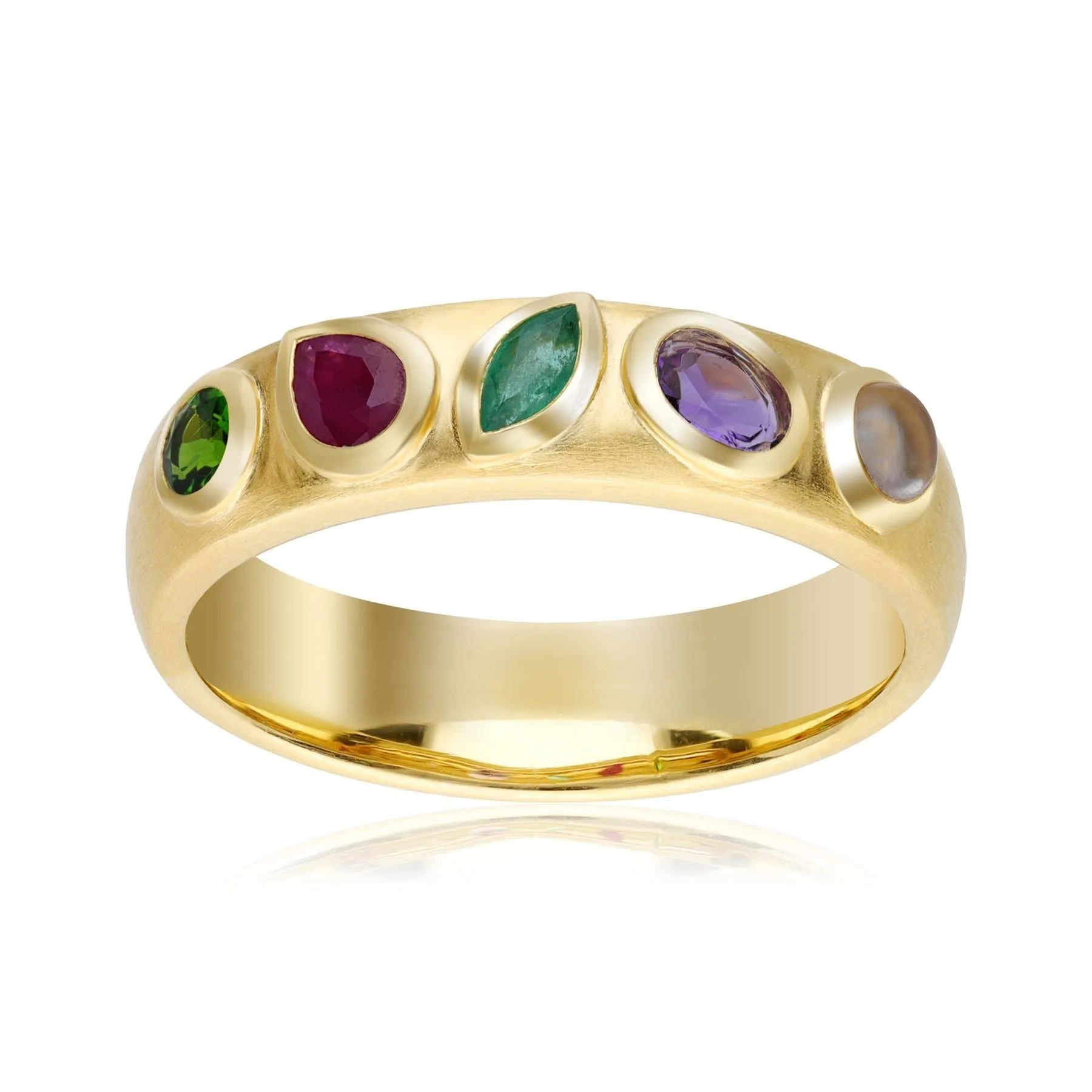 Coded Whispers Gebürstete Gold "Dream" Edelstein Ring