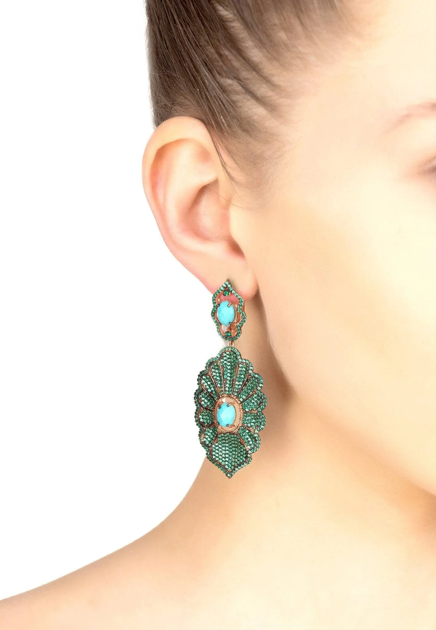 Danbury Earrings Green Turquoise