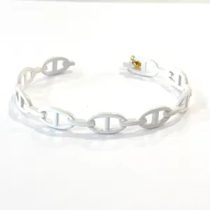 Enamel Link Cuff White