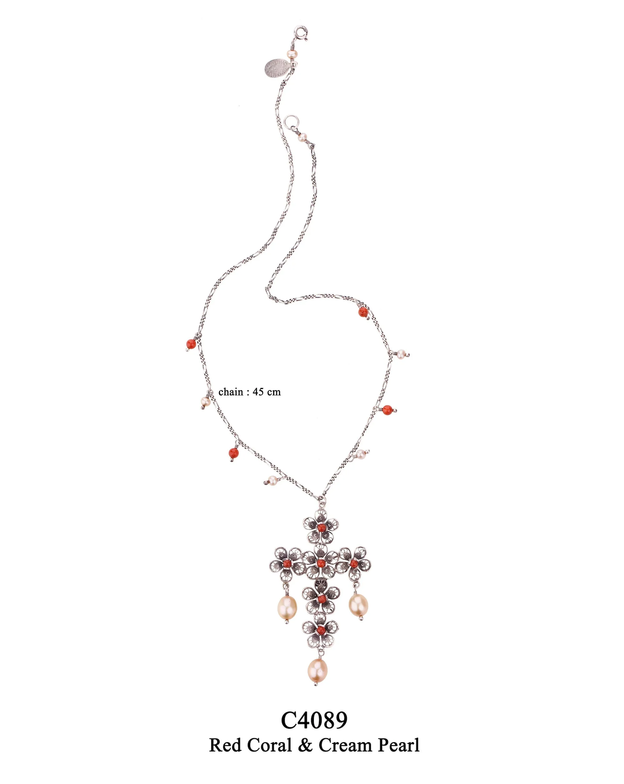Filigree Floral Cross Necklace