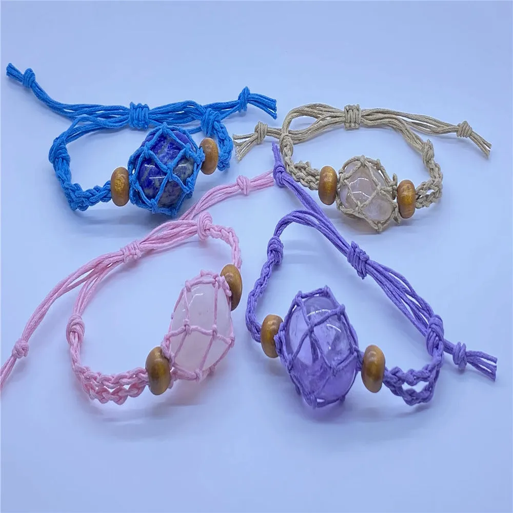 Gemstone net bracelet