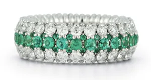 Giotto 8 Emerald and Diamond Stretch Ring