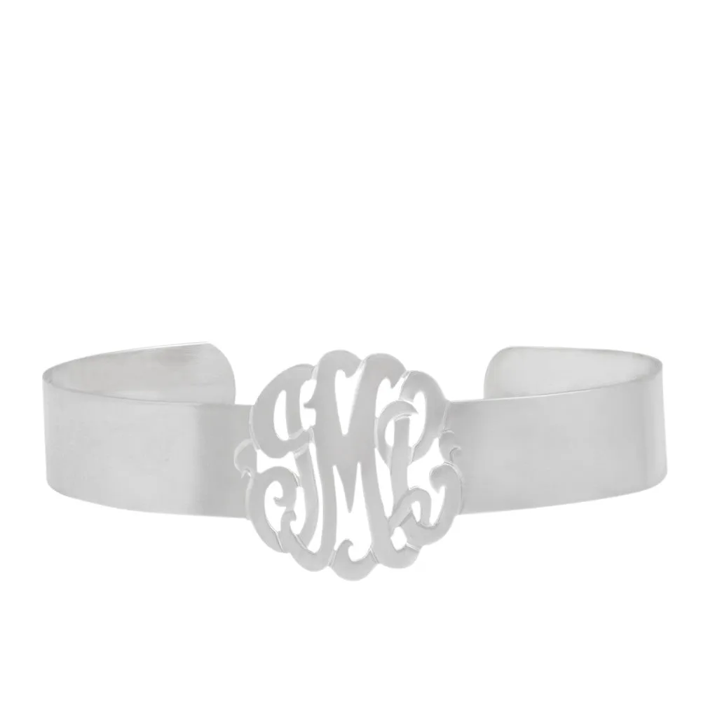 Gold Monogram Cuff Bracelet by Purple Mermaid Designs