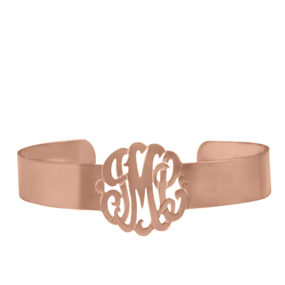 Gold Monogram Cuff Bracelet by Purple Mermaid Designs