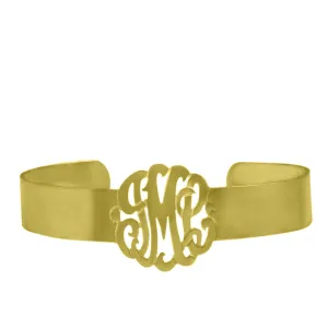 Gold Monogram Cuff Bracelet by Purple Mermaid Designs