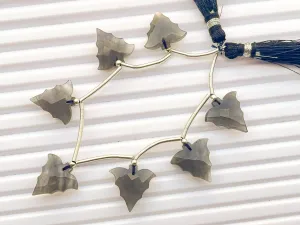 Grey Moonstone Bat Shape Beads