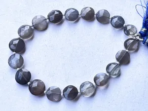 Grey Moonstone Coin shape or round shape briolette beads