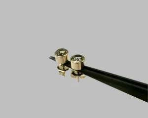LEMON QUARTZ TUBE STUDS YELLOW GOLD