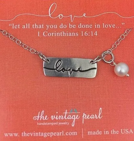 Love Charm Necklace with Pearl