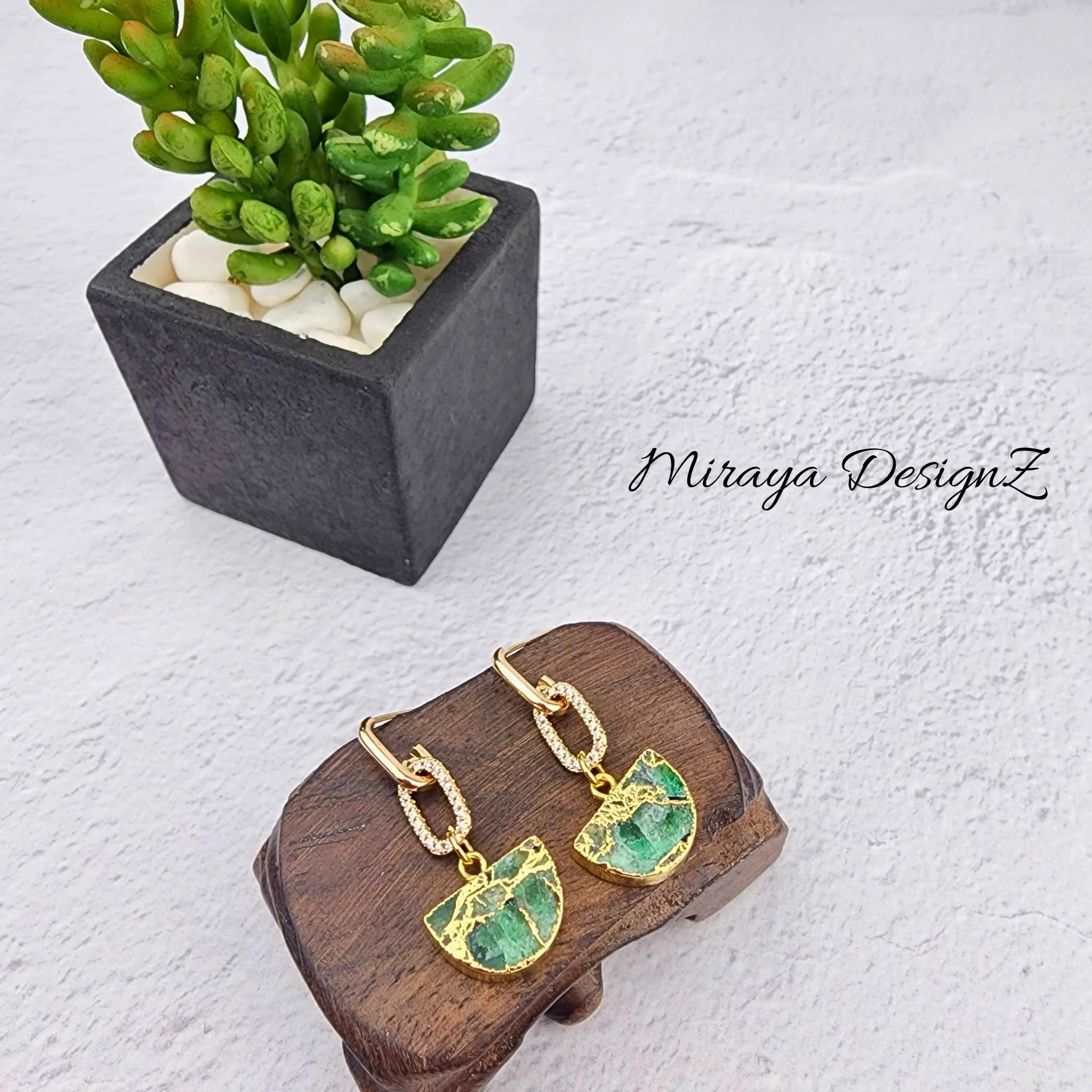 Mojave Turquoise Earring - Dark Green