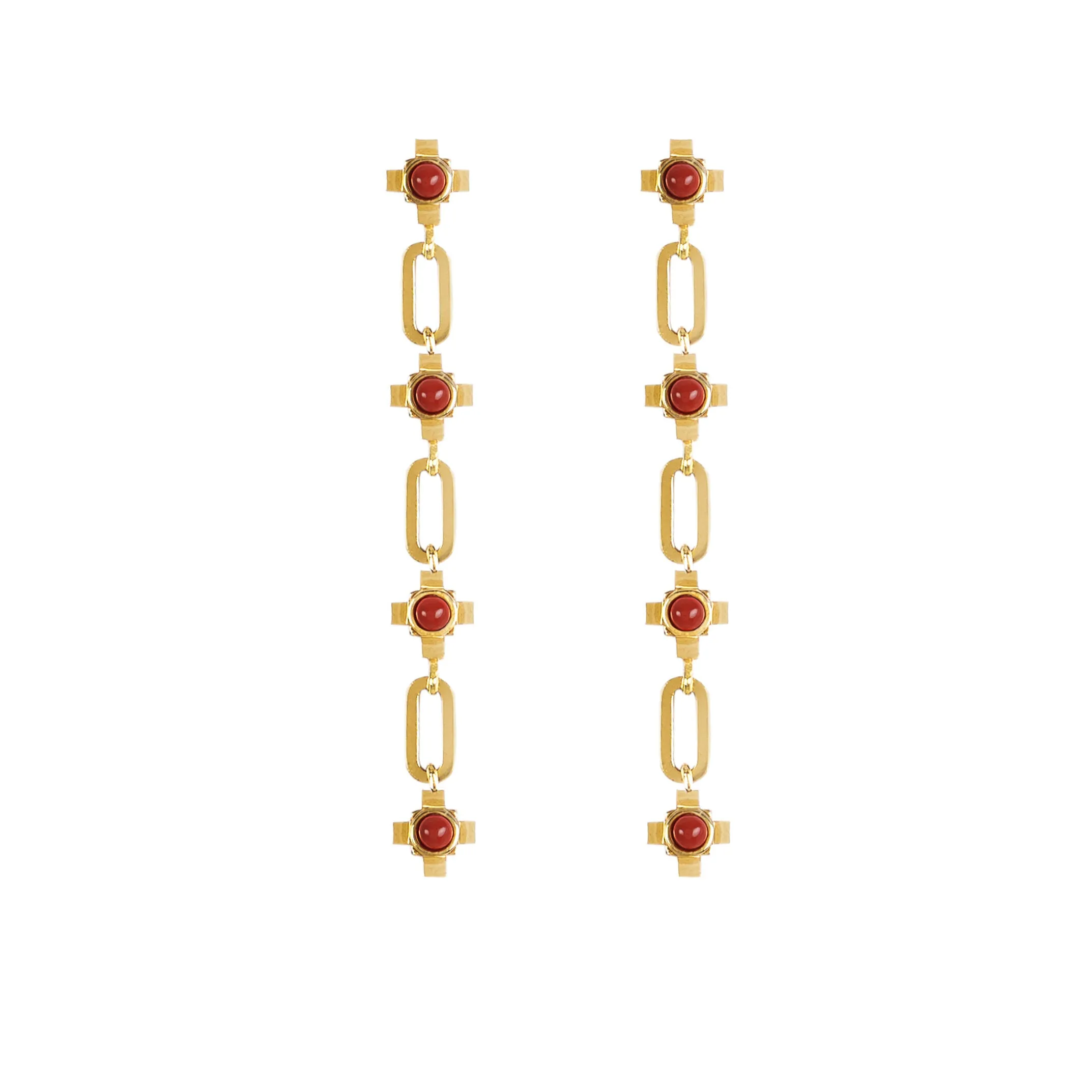 Pendientes Cruces Coral