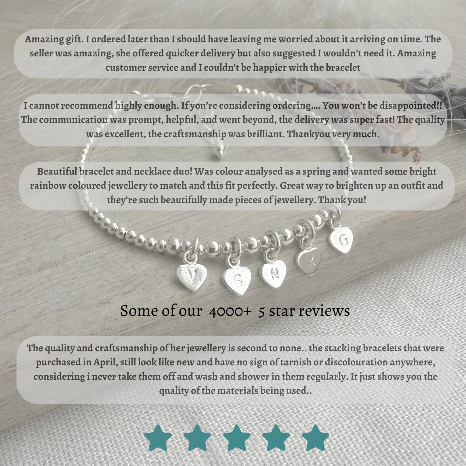 Personalised Sappphire Bracelet, Dainty September Birthstone Jewellery in Sterling Silver