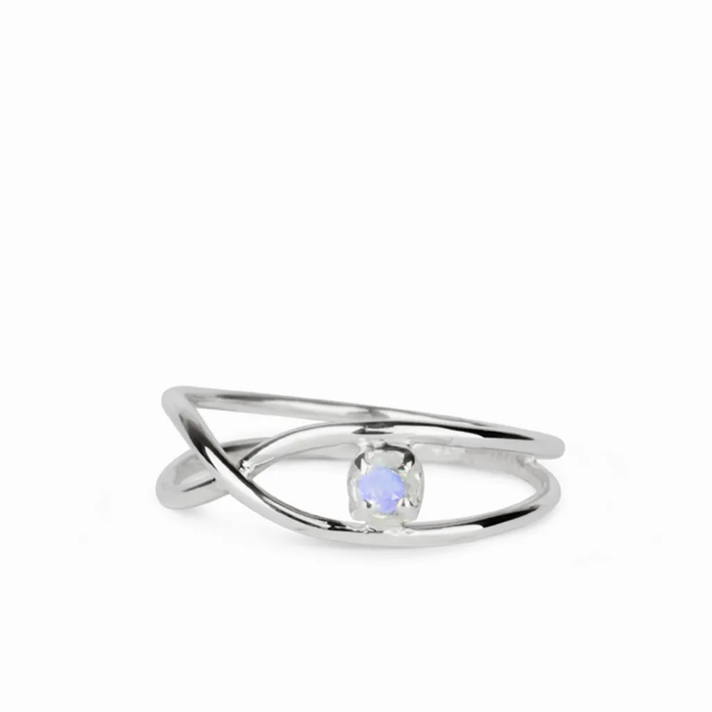 Rainbow Moonstone Birthstone Ring