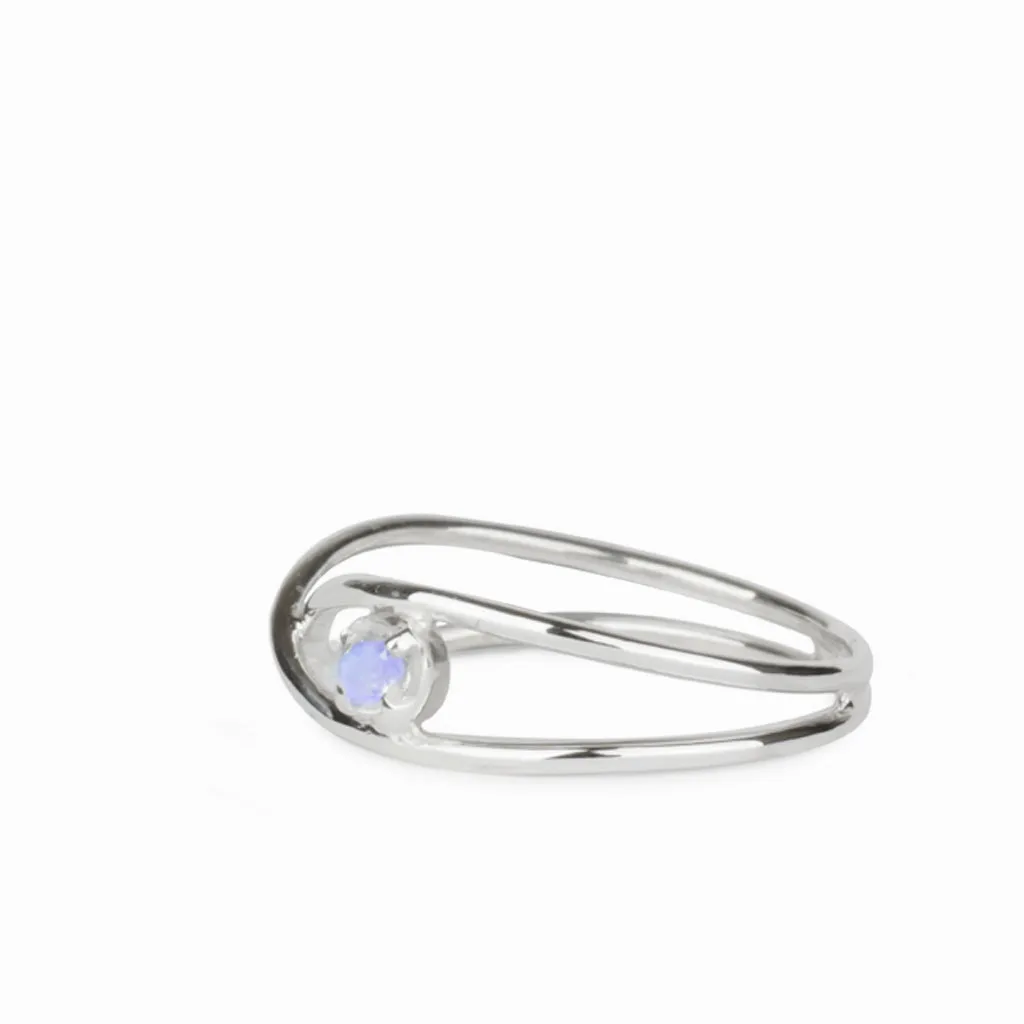 Rainbow Moonstone Birthstone Ring