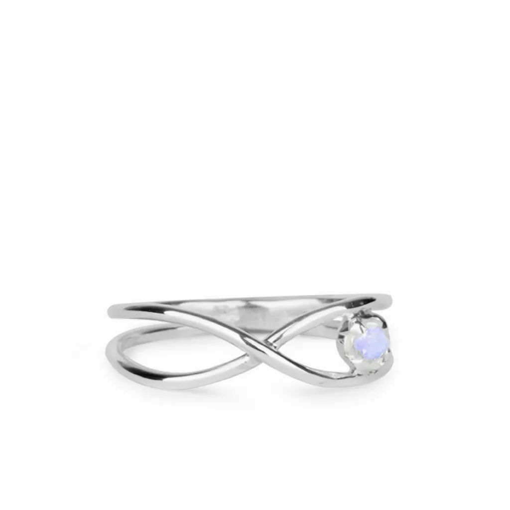 Rainbow Moonstone Birthstone Ring