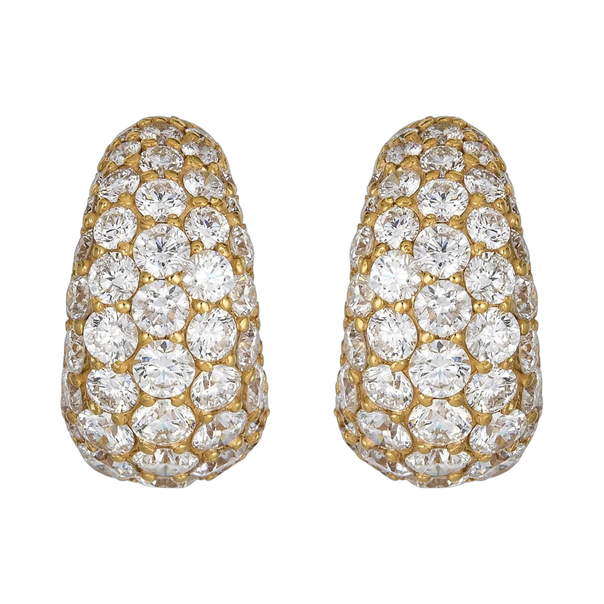 Small Dome Huggie Diamond Earrings