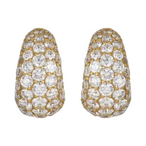 Small Dome Huggie Diamond Earrings