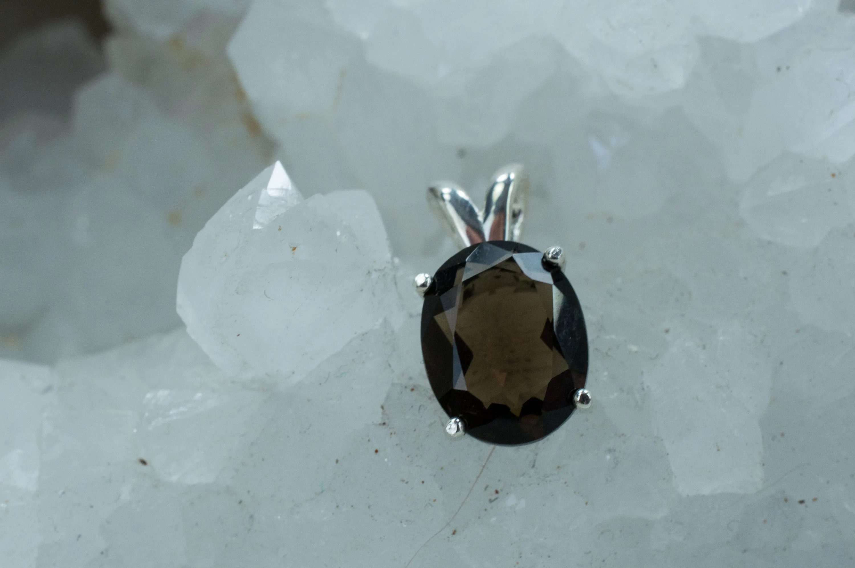 Smoky Quartz Pendant; Genuine Untreated USA Mined Quartz