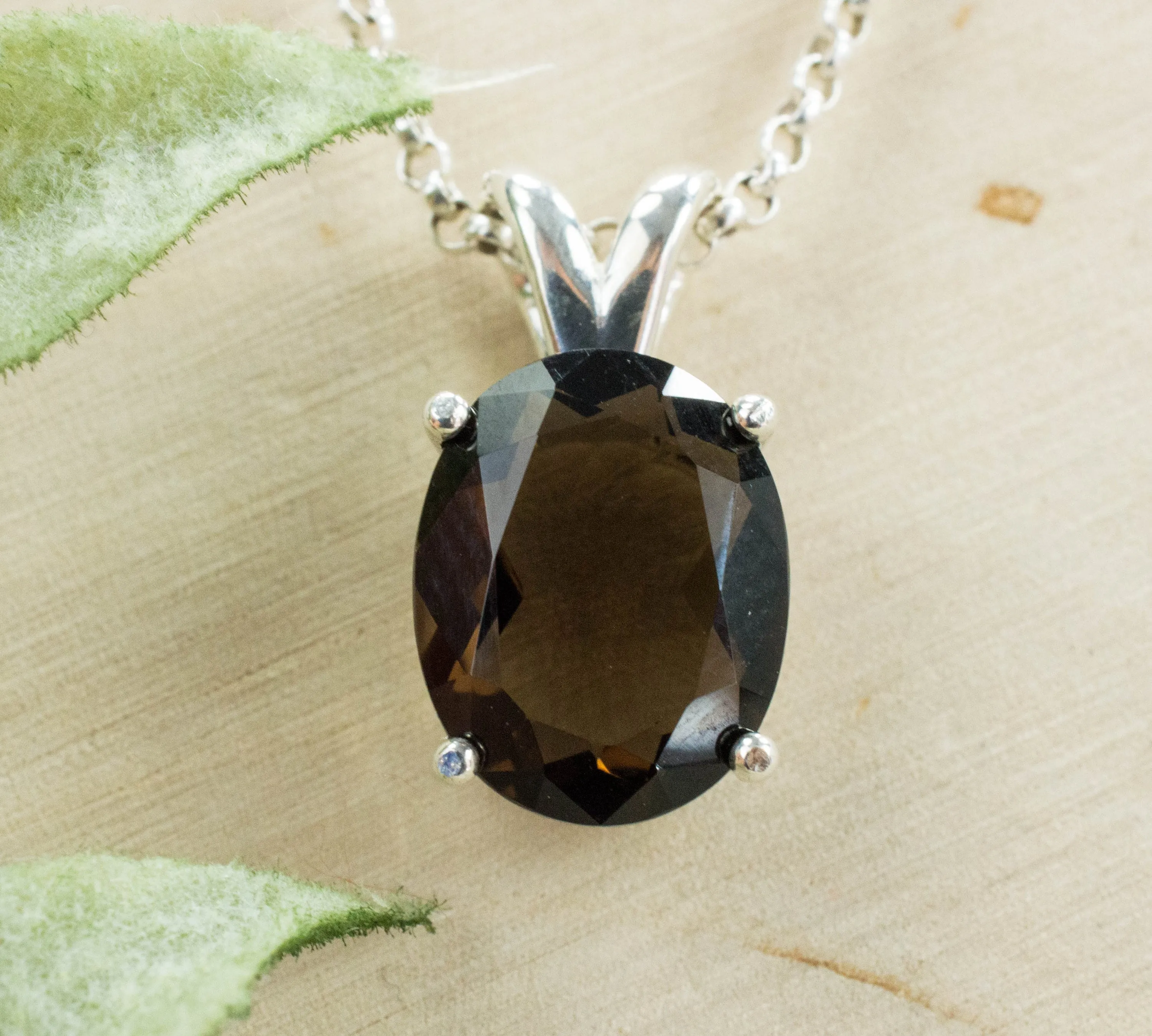Smoky Quartz Pendant; Genuine Untreated USA Mined Quartz