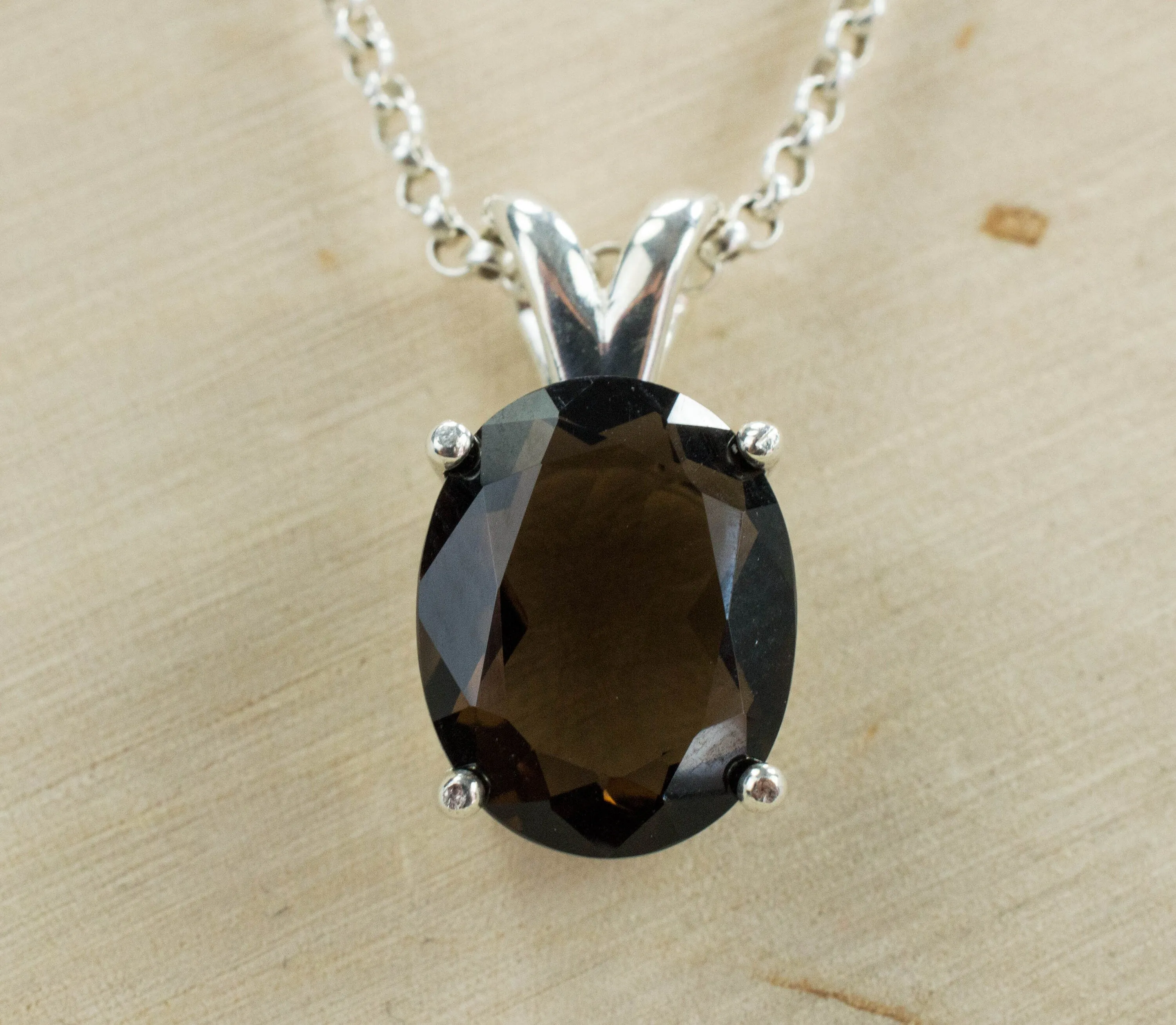 Smoky Quartz Pendant; Genuine Untreated USA Mined Quartz