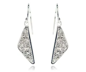 Triangle Platinum Druzy Earrings