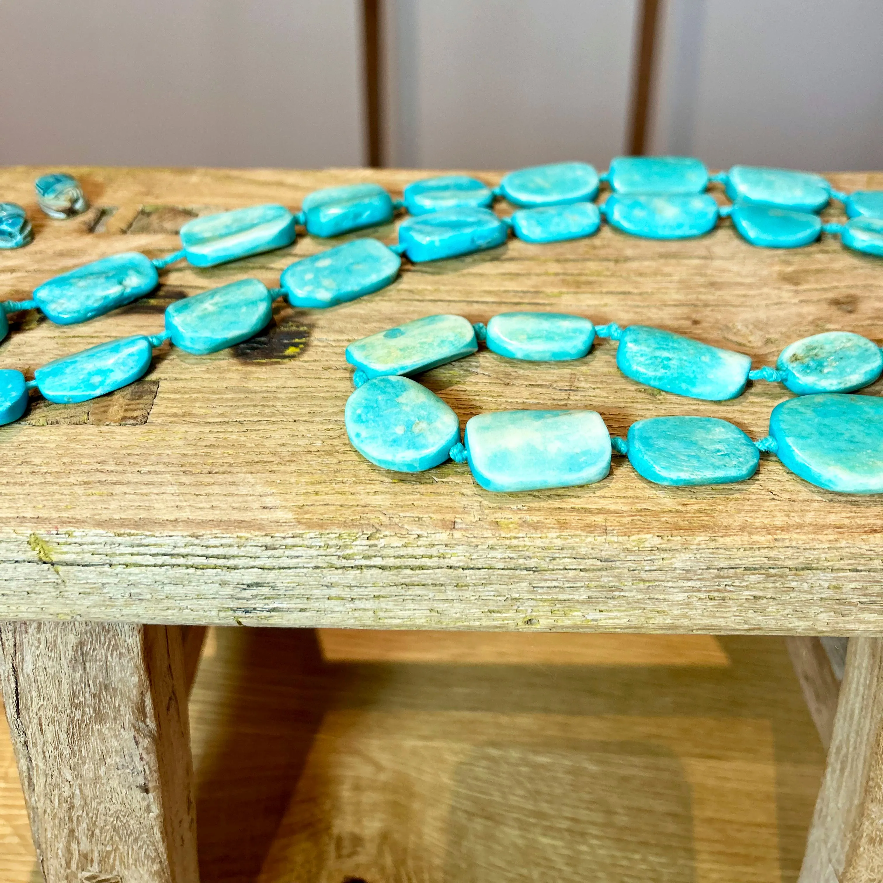 Turquoise Coral Bead Necklace
