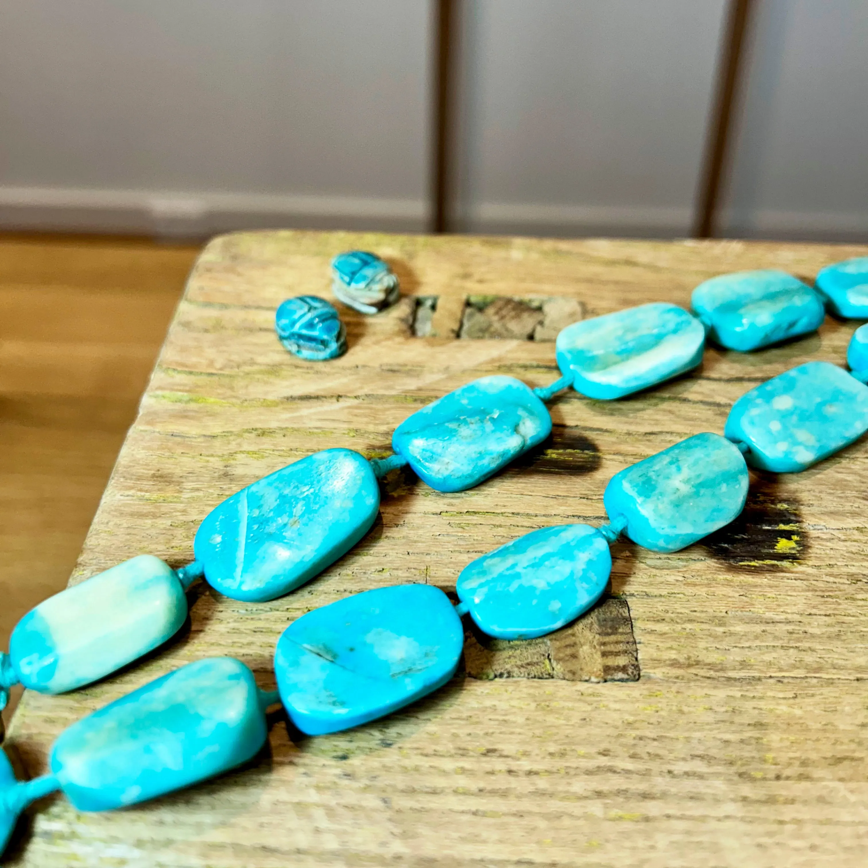 Turquoise Coral Bead Necklace
