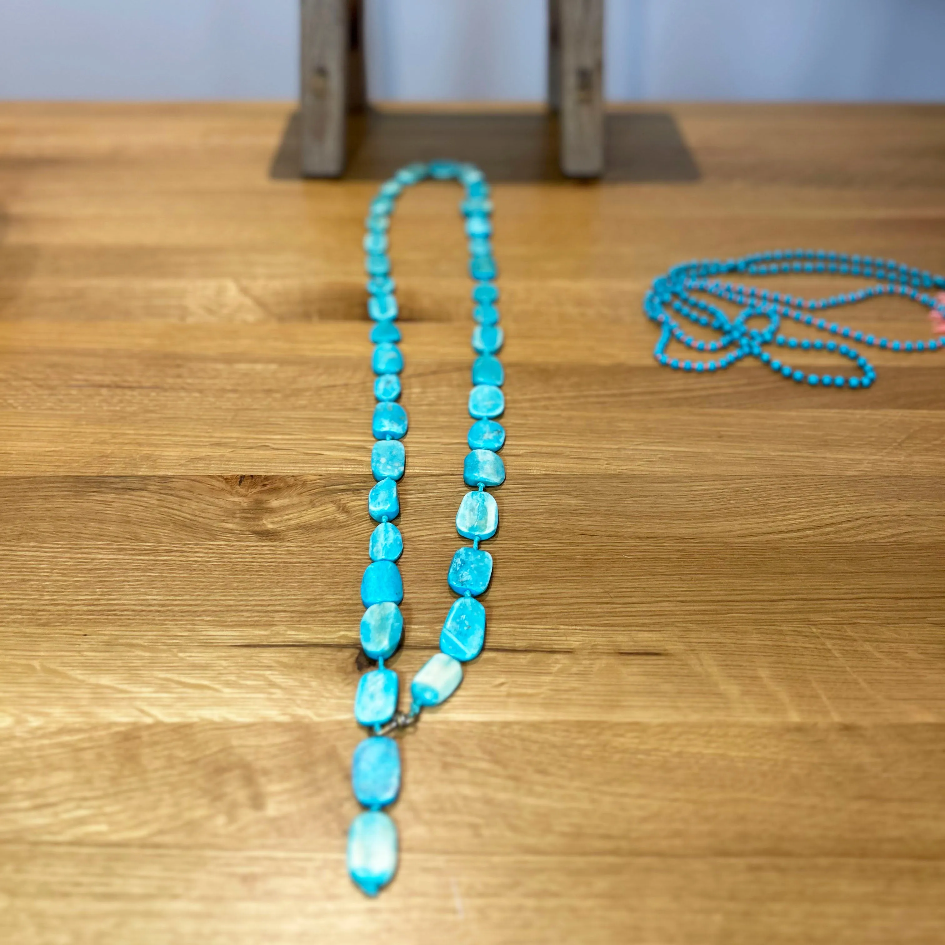 Turquoise Coral Bead Necklace