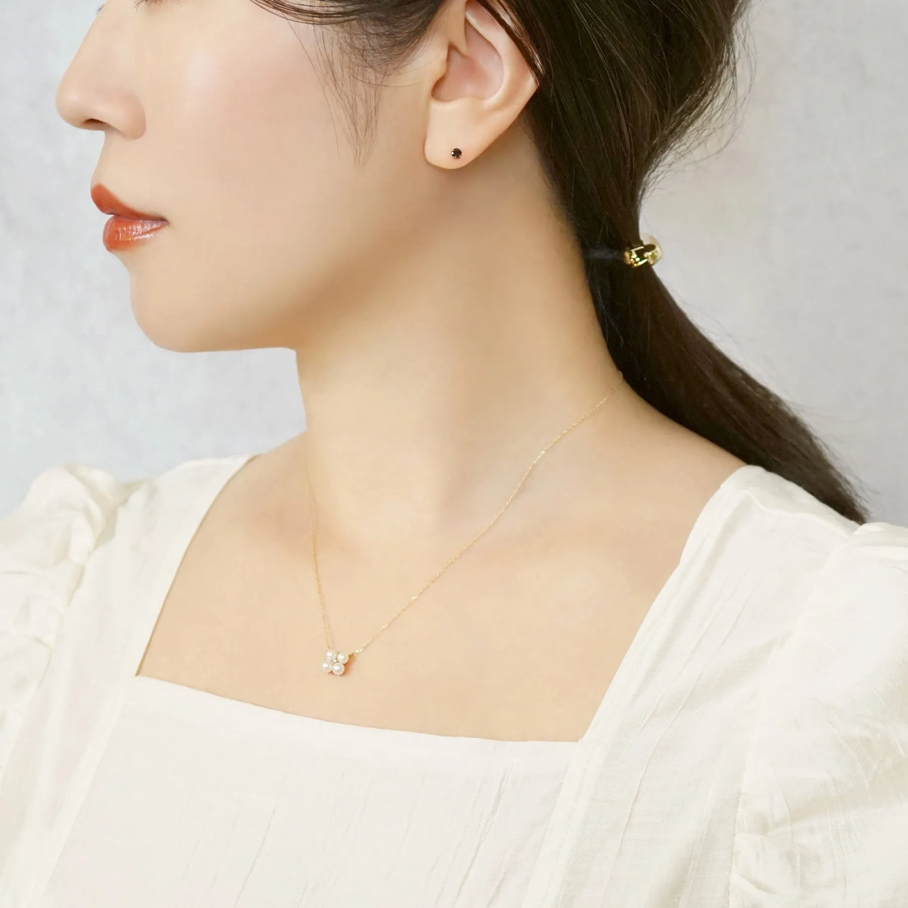 [WEB Only] [Second Earrings] Platinum Smoky Quartz Earrings