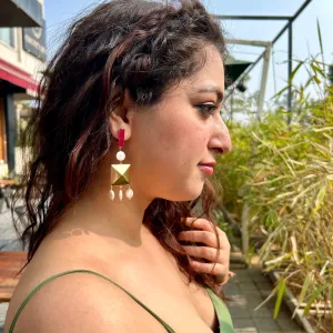 Whispers of Pink and Pearl Earrings