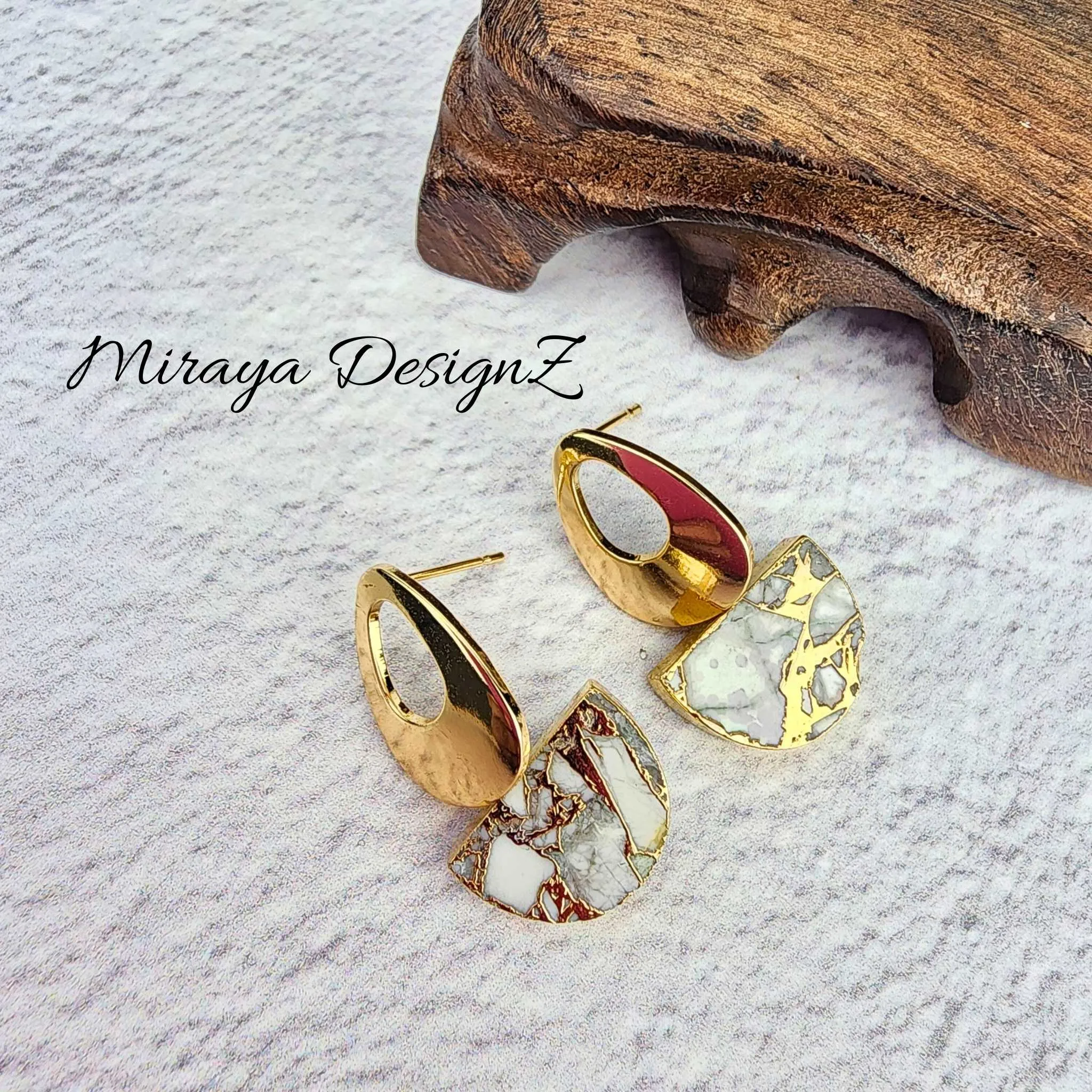 White Mojave Turquoise Earring