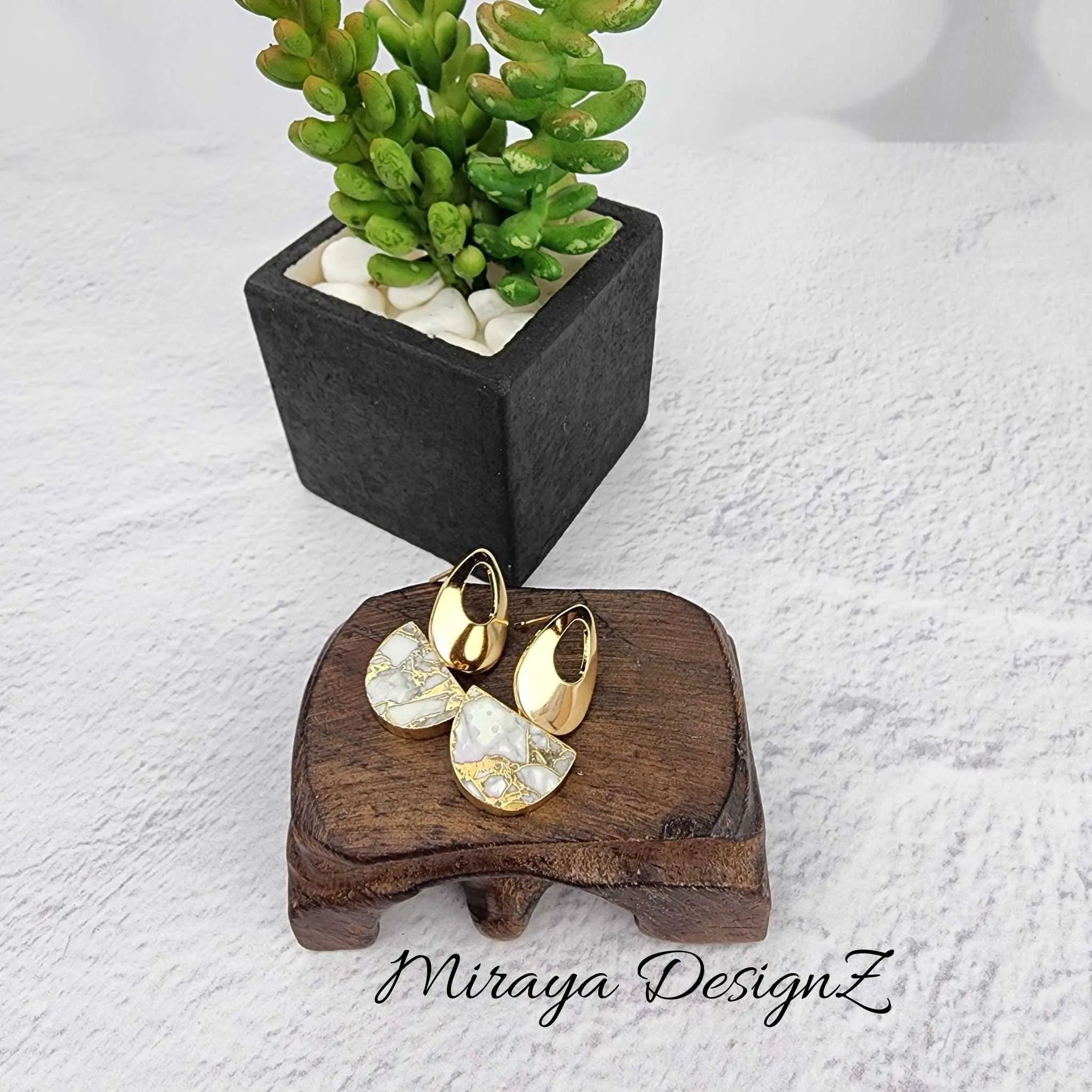 White Mojave Turquoise Earring