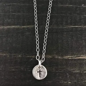 Women's Dainty Circle Cross Necklace