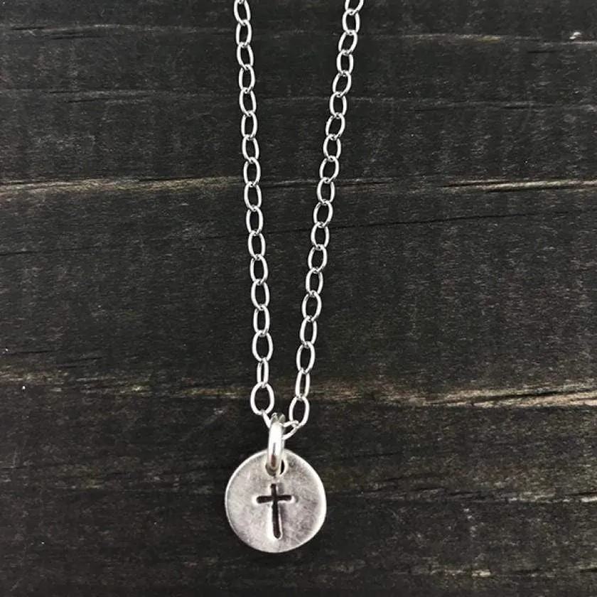Women's Dainty Circle Cross Necklace
