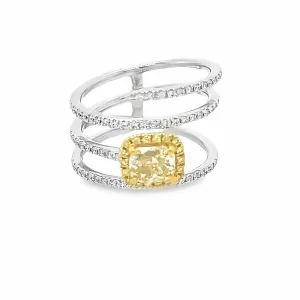 Yellow Diamond Coil Ring